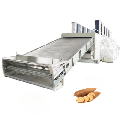 China Food Processing Stainless Steel Potato Yam Cassava Mesh Belt Continuous Drying Machine for Sweet Potato Powder Dehydrator for sale