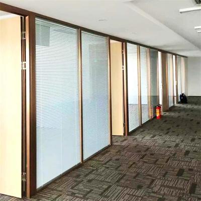 China Pre-Installed Partition Wall Office Partition Tempered Glass Walls With Aluminum Frame For Office for sale