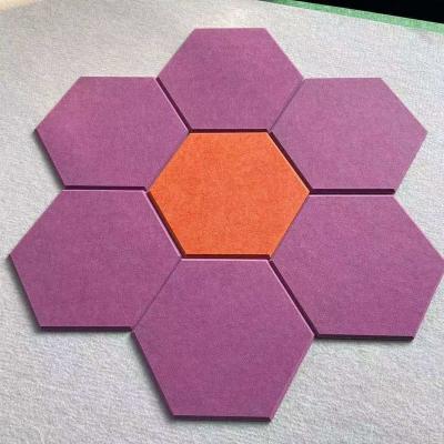 China Customized Eco - Friendly Design Hexagon Acoustic Screens Solution Polyester White Wall Panels for sale