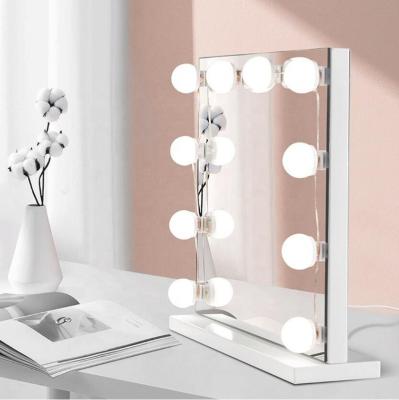 China Lighted Makeup Mirror Light Bulbs LED Light USB Charging Vanity Front Lamp Self-adhesive Hollywood Mirror Kit for sale