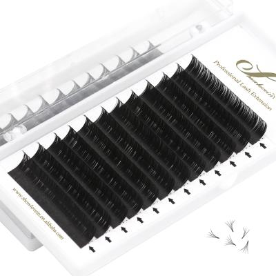 China PBT Fiber OEM/ODM Korean Quick Easy Fanning Lashes Faux Mink Volume Easy Fan Eyelash Extensions for sale