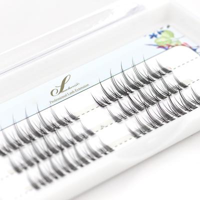 China New Design Natural Individual 0.07mm Group Lashes Small C Loop Devil Segmented Eyelash Extension for sale