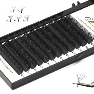 China natural soft & Price Light Whole Easy Fan Russian Volume Lash Extension Private Label Easy Fanning Eyelash Extension for sale