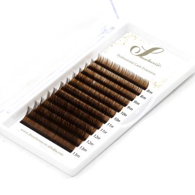 China natural soft & Individual Silk Colored Extension Lash Classic Light Weight High Quality Korean Material Eyelash Extension for sale