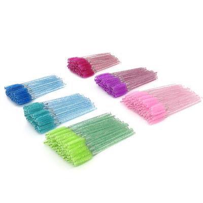 China natural soft & 50pcs Light Glitter Eyelash Brush Wholesale Mascara Brushes Disposable Fluffy Brush For Lashes for sale