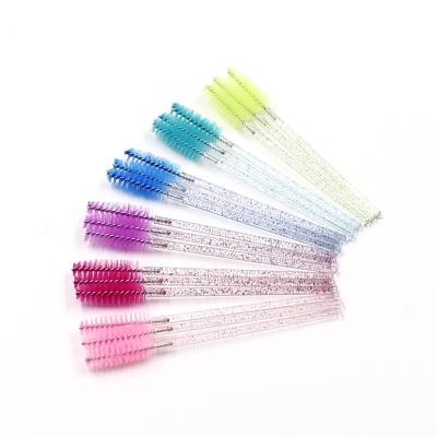 China natural soft & Portable Crystal Custom Disposable Lash And Eye Brow Mascara Light Makeup Eyelash Brush Private Label for sale