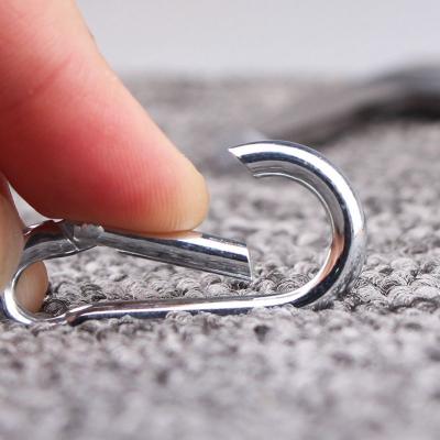 China Durable 4X40mm Small Carabiner Stainless Steel Snap Hook Key Chain Carabiner Stainless Steel 316 Heavy Duty Clip Spring for sale