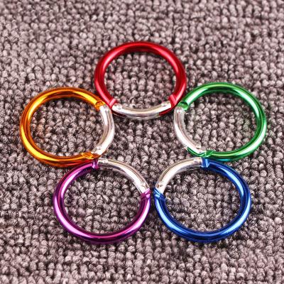 China Durable 4.5X39MM Aluminum Alloy Ring Circle Round Carabiner Spring Snap Hooks O Ring Circle Shaped Carabiner Spring For Handbag for sale