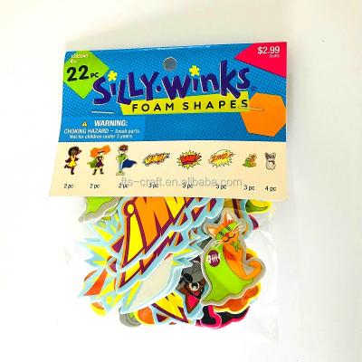 China Self Adhesive Silly Winks Heat-Transfers Decorative Colorful Holiday Sticker EVA Foam Stickers for sale