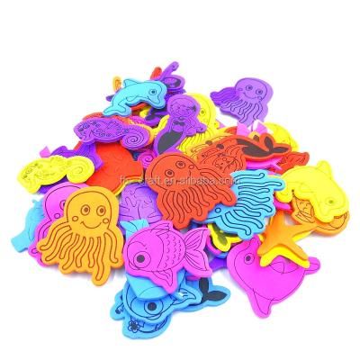 China Children Decorative EVA Sea Animal Self Adhesive EVA Foam Stickers Factory Sticker for sale