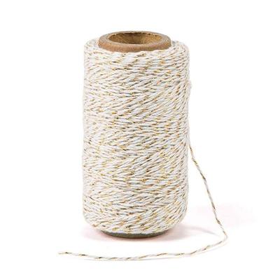 China Eco-Friendly Valentine Gold Lurex and 100% Cotton White Baker's Twine for sale