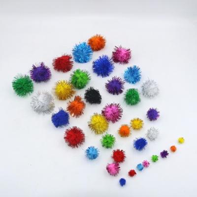 China Decorate For Holiday Wholesale Glitter DIY Craft Pom Poms for sale