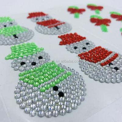 China 6PK Sticker Christmas Crystal Bling Stickers And Rhinestone Decorative Stickers for sale