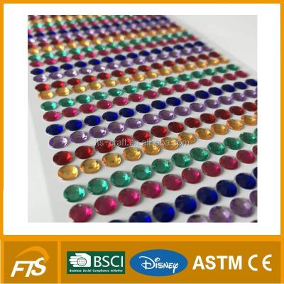 China Decorative sticker 6mm 504pcs, double color Crystal Sticker Diamond Sticker for sale