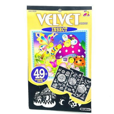 China 49pcs Sticker Decorative Insect Velvet Animal Sticker Paper Book for sale