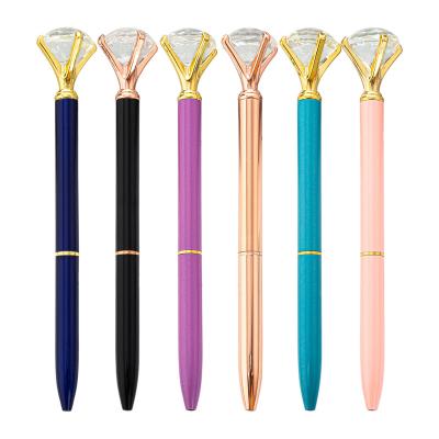 China Promotional Pen Metal Diamond Material Crystal Ballpoint Pen for School and Office Supplies Customizable LOGO for sale