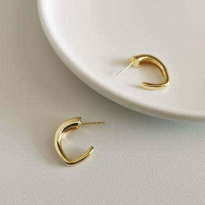 China Vintage Earrings Vershal S002 Sterling Silver 18k Gold Plated Circle Earrings Minimalist Chic Geometric Jewelry for sale