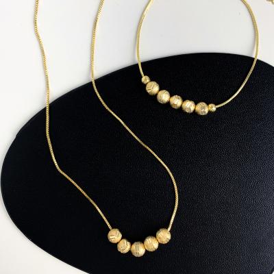 China FASHIONABLE Hot Sale Vershal B-83 Necklace 18k Gold Plated Ins Fashion Minimalist Gold Beads Pendant Necklace Jewelry for sale