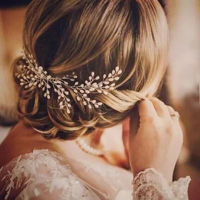 China Fashion Pearl Hair Comb Wedding Pin Tiara Bridal Hair Clips Crystal Crown Hair Accessories Bride Hair Jewelry For Woman for sale