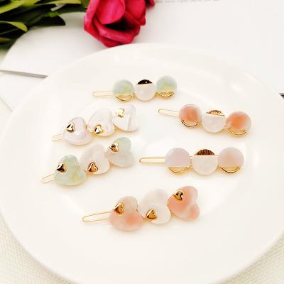 China Fashion Resin Alligator Hair Clips Heart Shaped Hair Claw Clips Acrylic Resin Hair Barrettes For Women for sale