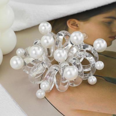 China New Coming Material Pearl Telephone Wiring Hair Band Fashion Hair Friendly Hair Rings For Girls for sale