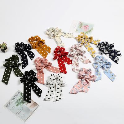 China Trendy Bow Hair Scrunchies For Scrunchie Elastic Hair Bands Ponytail Vintage Hair Accessories For Women for sale