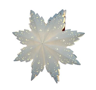 China Europe Christmas Decorations Customized Cutout White Snowflake Star Hanging Paper Lanterns for sale