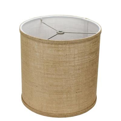 China Eco-friendly Lampshade For Table Eco-friendly Natural Lampshade Base Cobweb Drum Shade Drum Shade Classic Burlap Interior Lamp for sale