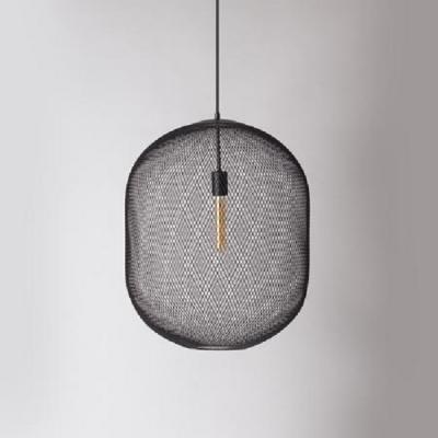 China NORDIC Vintage Round Ball Black Metal Mesh Wire Lamp Shade For Pendant Lamp Industrial Hanging Lamp in Living Room Corridor for sale