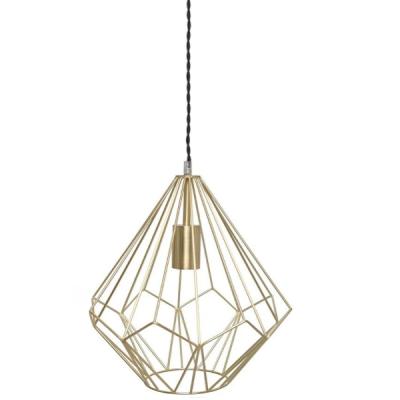 China Modern Nordic Decorative Geometric Metal Wire Pendant Lamp Shade for Living Room Bedroom Kitchen Corridor for sale