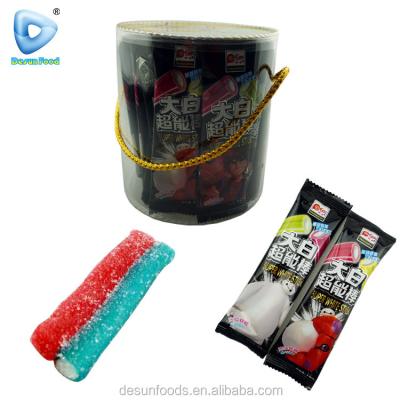 China Full Size Double Tube Center Filled Sour Stick Gummy Candy for sale