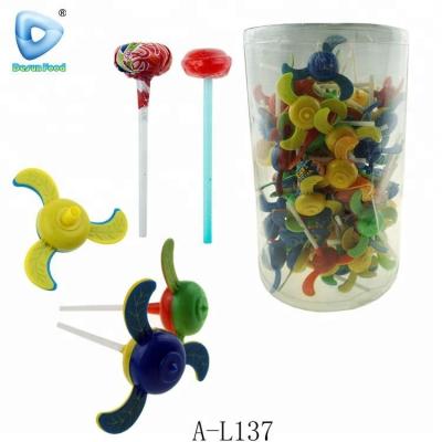 China Mexican Glucose Spinner Fan Toy Center Filled Candy Lollipop for sale