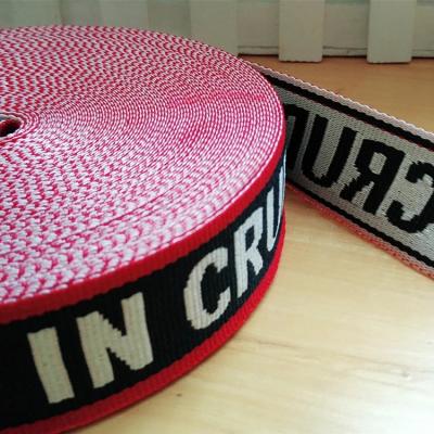 China Viable Factory Jacquard Webbing Polyester Webbing Strap Fashion Custom Webbing for sale