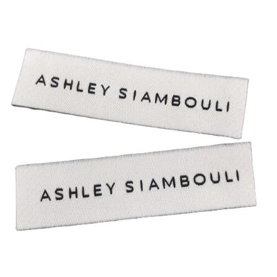 China Sustainable Customize Private High Density Apparel Woven Damask Labels for sale