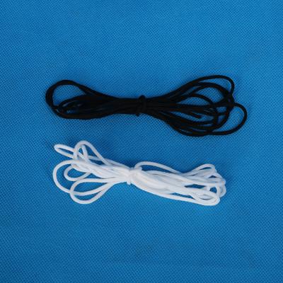 China Black 3.0mm White Round Elastic Earring Elastic Cord for sale