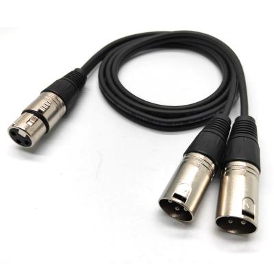 China Car 3pin 1*XLR female to male 2*XLR splitter audio extension cable for speaker microphone, mixer, amplifier for sale