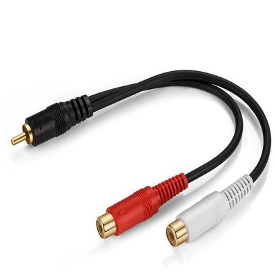 China Wholesale Car Factory Price CEKOTECH 24K OFC RCA Gold Plated Male to 2RCA Female Extension Audio Splitter Cable for Amplifier, Mixer for sale