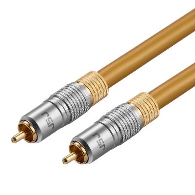 China Car CEKOTECH OFC Pure Gold Plated 24K Copper RCA Plug to RCA Stereo Audio Subwoofer Digital SPDIF Coaxial Audio Cable for sale