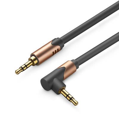 China CEKOTECH Car High Performance 24K Gold Plated Metal Connector Right Angle Stereo 3.5mm Male To Aux Audio Cable 3.5MM male for sale