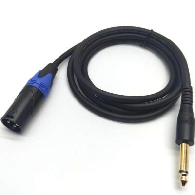 China HOME THEATER 24K Gold Plated 6.35mm Jack Male Mono to Gold Plated XLR Brass Male Guitar Mic Cable 1/4