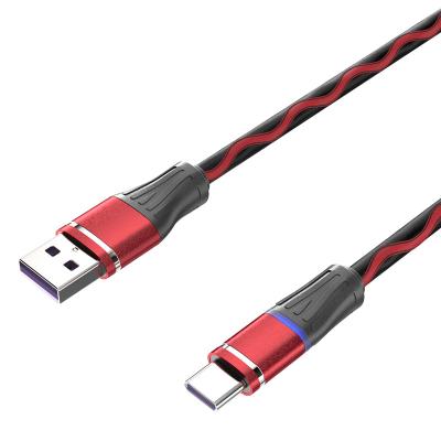 China LED Indicator 6A USB Type C to USB Male Cable Data Fast Charging Sync Tie Boost Wire with LED Indicator Light for Samsung Galaxy for sale