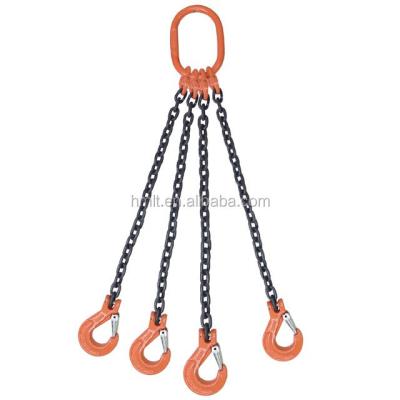 China G80 Heavy Duty 4 Way Lifting Chains Slings 20ft Long 6mm-34mm for sale