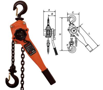 China VA safe hand lever industrial lifting manual pulley block /hoist with forged hook for sale