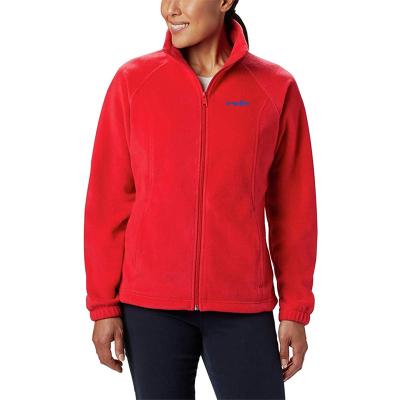 China 2021 Red OEM Design 100% Polyester Plain Best Quality Full Zipper Breathable Winter Fleece Women's Fleece Jacket Sale Coats for sale