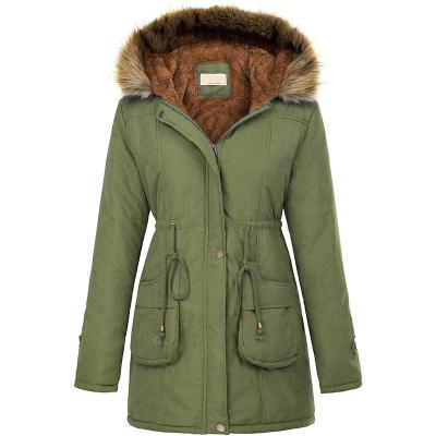 China 2021 Breathable Winter New Arrive Women's Long Parkas Thicken Design With Faux Fur Trim Ladies Warm Windproof Outwear for sale