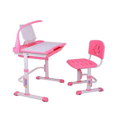 China Eco-friendly Ergonomic Height Adjustable Kids Desk And Chair Kids Interactive Workstation With LED Lamp for sale