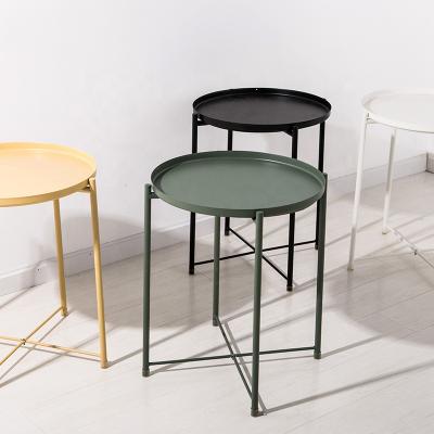 China Eco - Friendly Colorful Metal Side Table Round Snack Sofa Living Room Home Furniture for sale