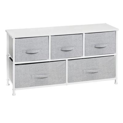 China Viable Furniture Vertical Dresser Storage Tower Pull Cloth Drawers 5 Cloth Drawers For Bedroom Home for sale