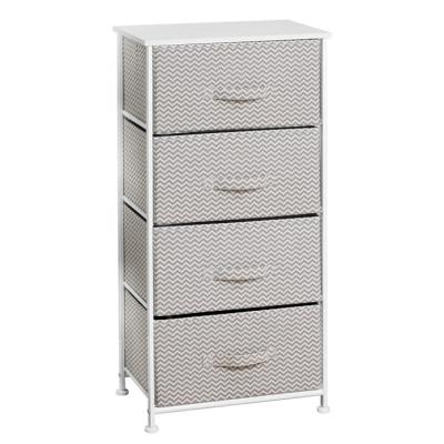 China Metal Frame 4 Pull Fabric Bins Drawers Sustainable Organizer Storage Tower Unit for sale