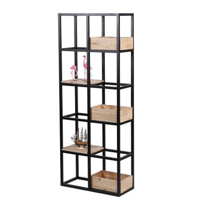 China Durable Wood and Metal Storage Cubic Industrial Shelf for Living Room Home Furniture for sale